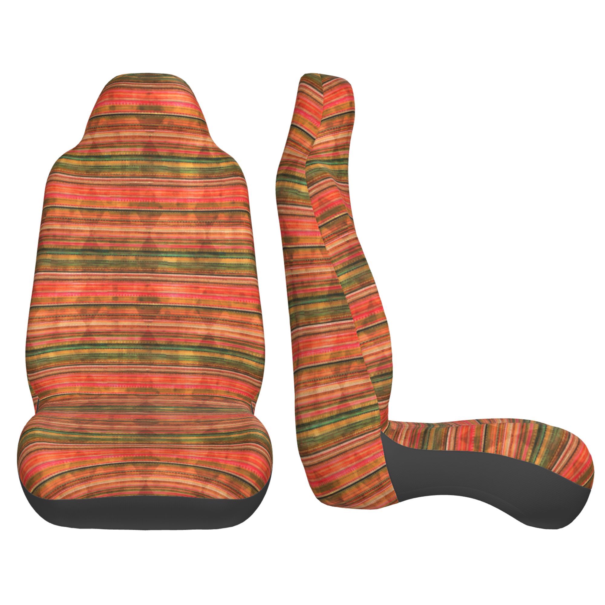 ZICANCN Car Seat Cover Red Vintage Stripes Car Front Seat Covers Protectors ， Automotive Seat Covers for Cars Trucks Suv