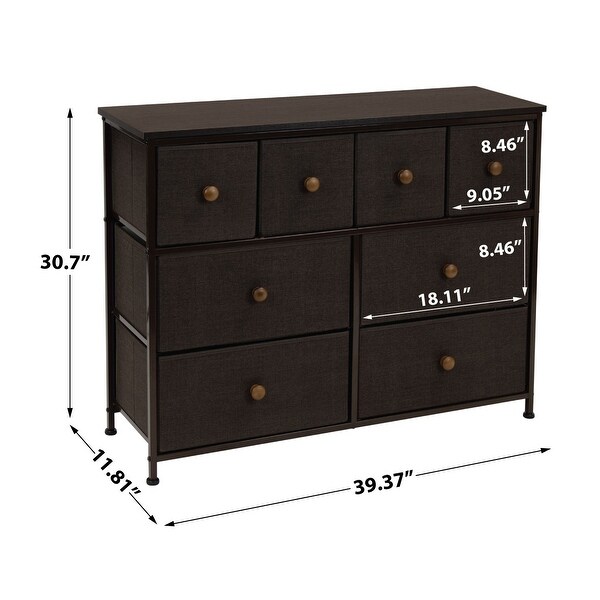 Dresser w/ 8 Drawers - Furniture Storage Chest Tower Unit for Bedroom (Black) - - 35443630