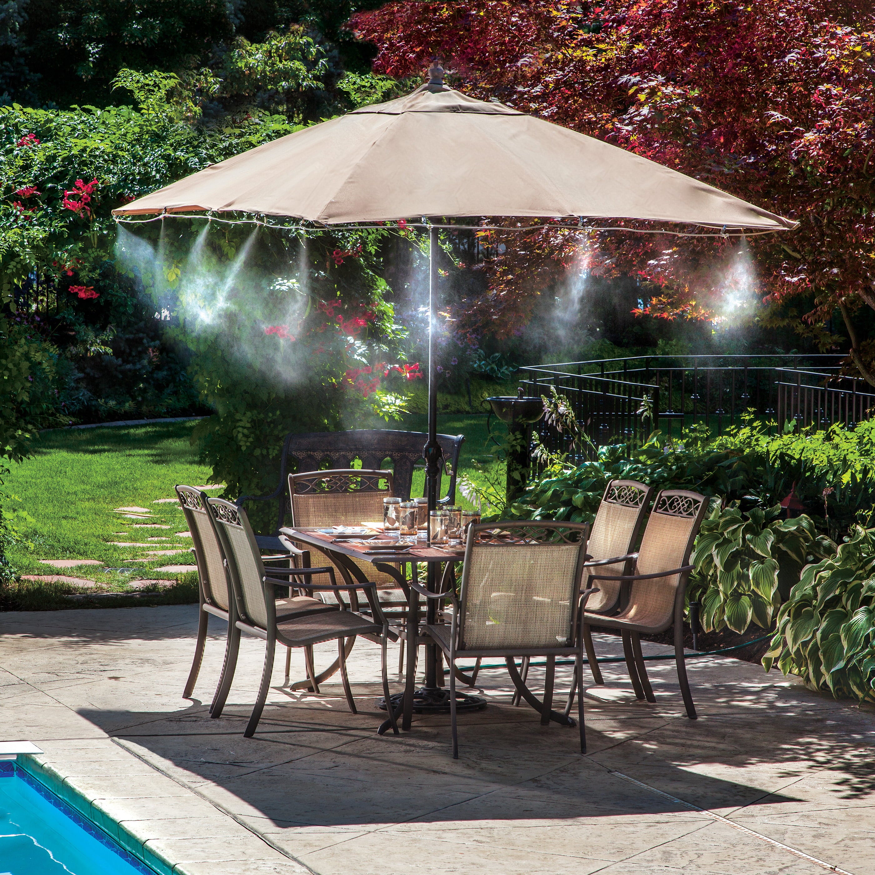 Orbit 12 ft. Portable Mist System Cooling Kit， Includes 6 Cooling Nozzles