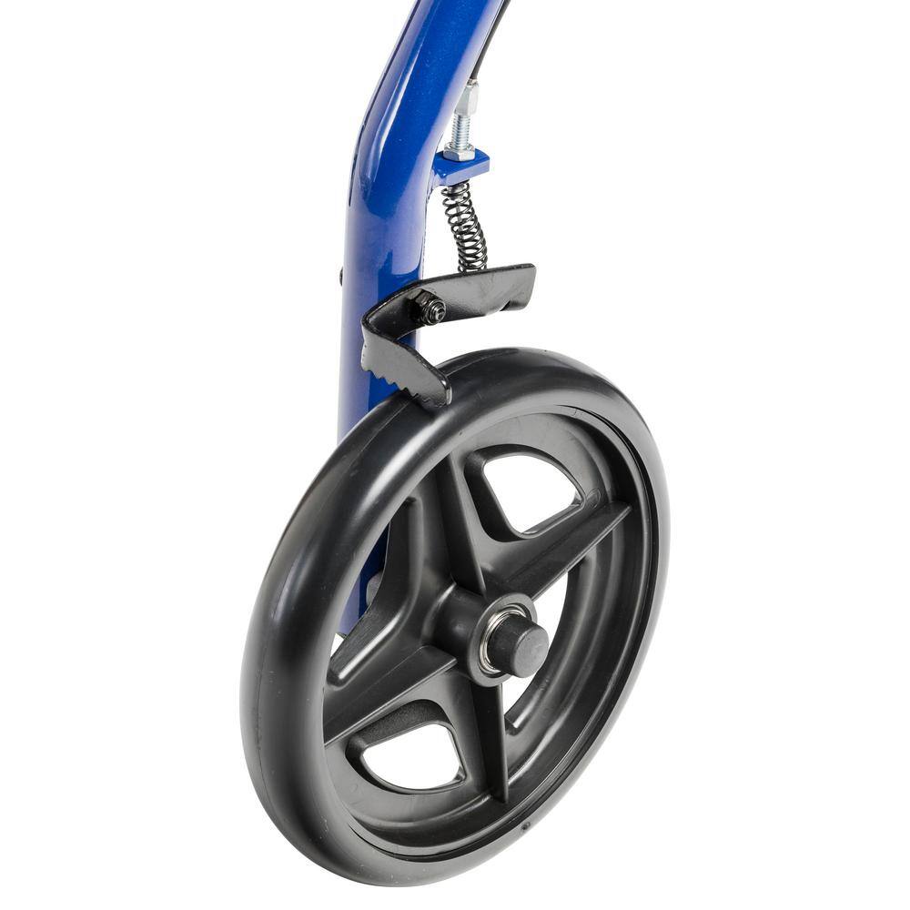 Drive Medical Aluminum Rollator Rolling Walker with Fold Up and Removable Back Support and Padded Seat Blue R728BL