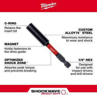 MW SHOCKWAVE Impact Duty Alloy Steel Screw Driver Bit Set (10-Piece) 48-32-4513