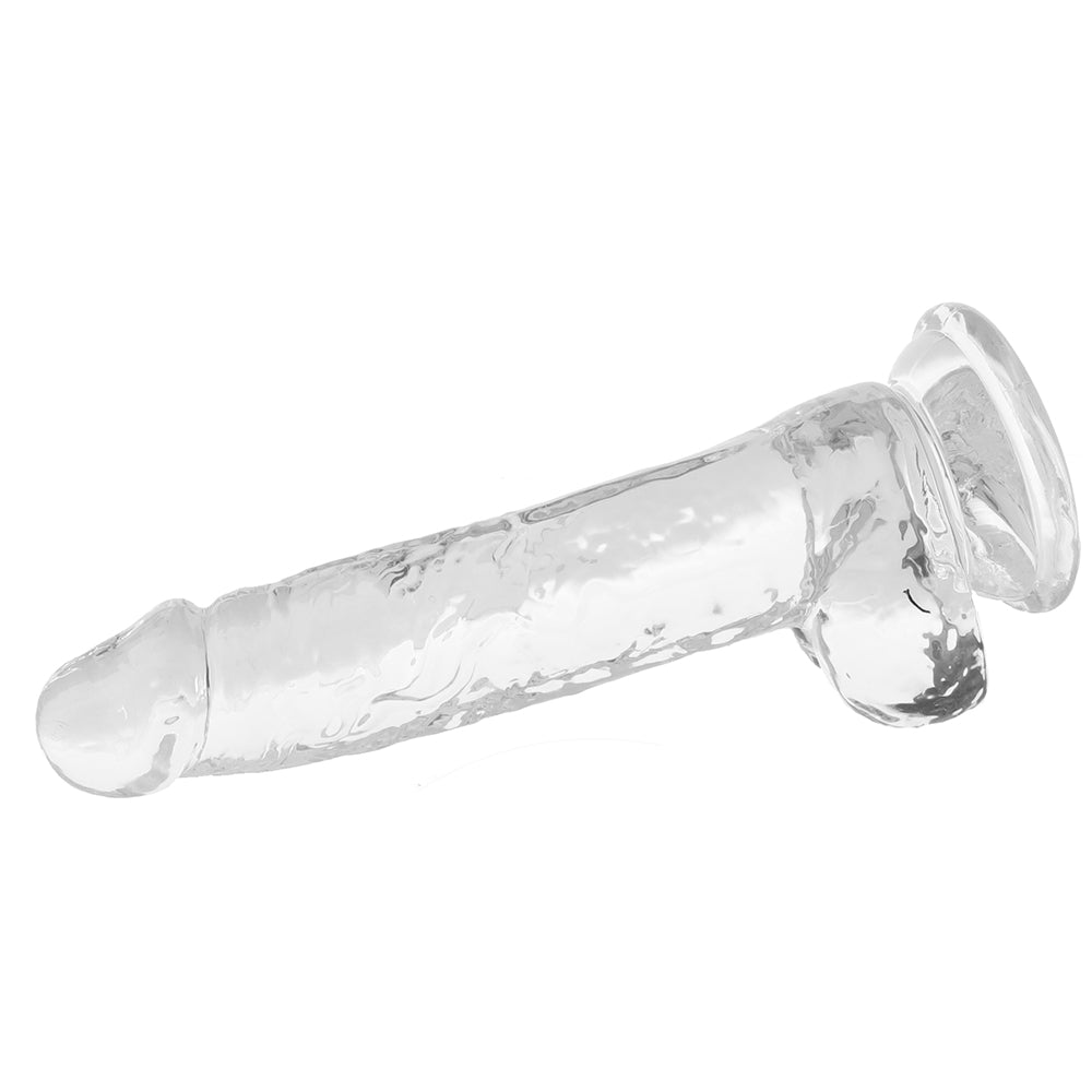 RealRock 7 Inch Realistic Ballsy Dildo in Crystal Clear