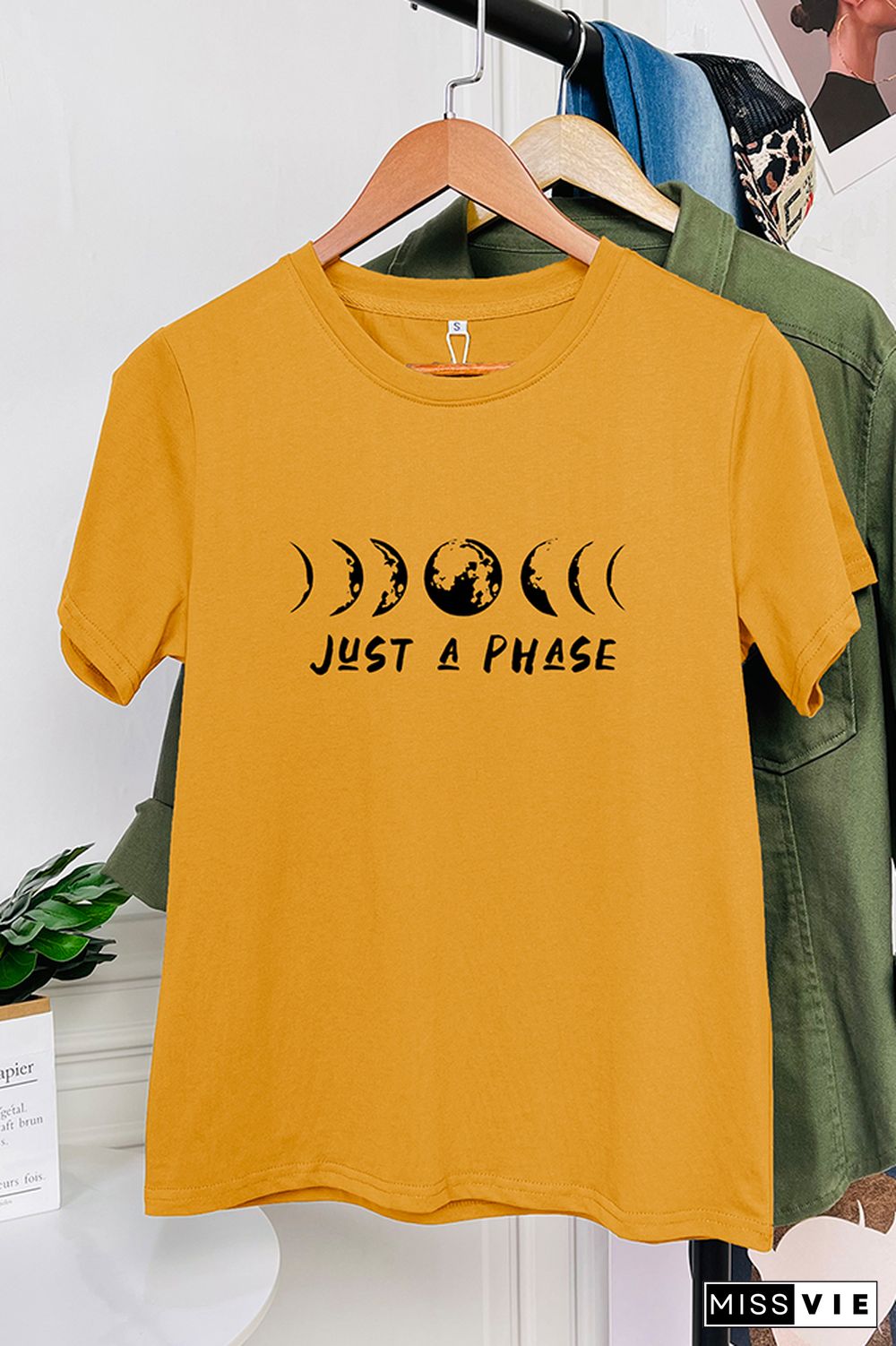 It's Just A Phase Moon Graphic T-Shirt Wholesale