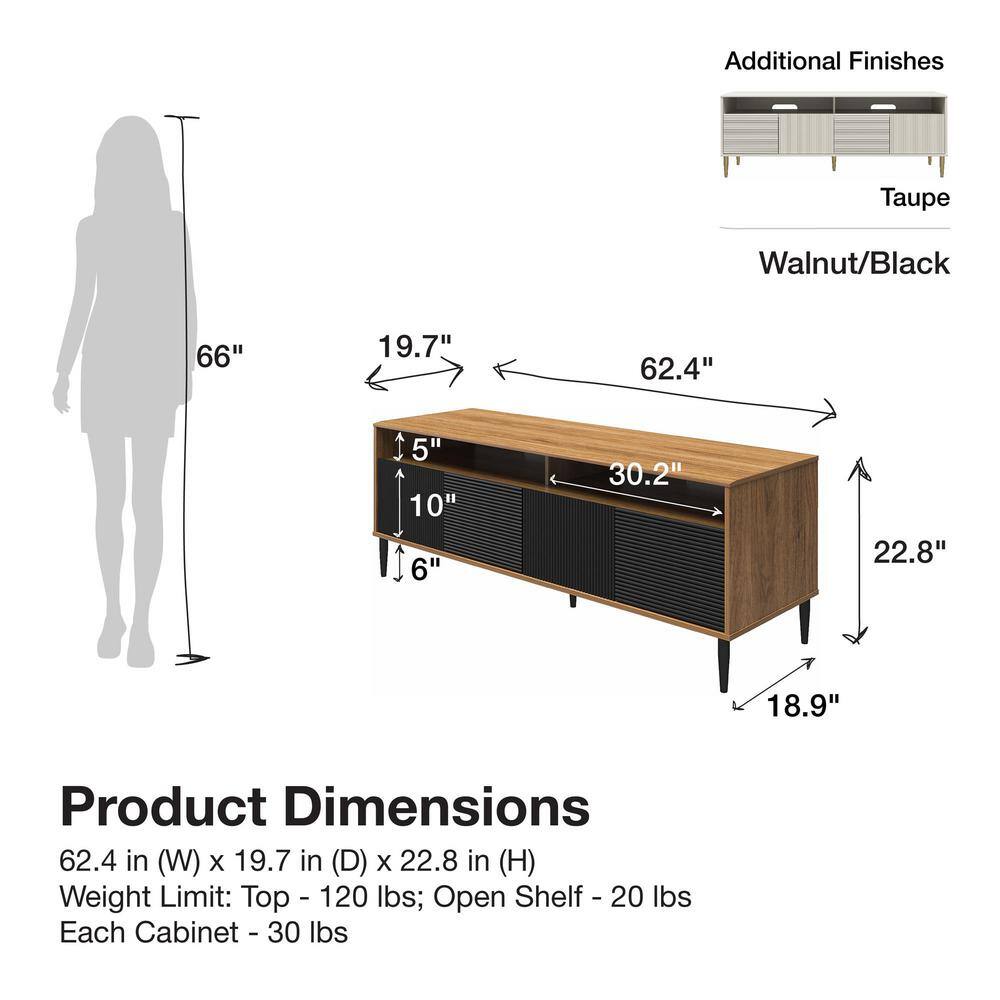 Mr. Kate Daphne 62.4 in Taupe TV Console Fits TV's up to 65 in. with Doors 8961319COM