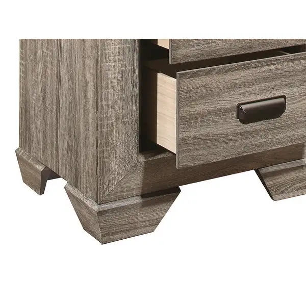 Natural Finish Nightstand  Flat Cup Pulls Two Dovetail Drawers  Bedroom Furniture