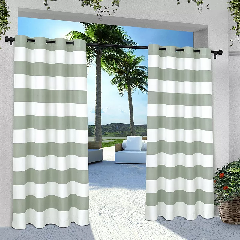 Exclusive Home 2-pack Indoor/Outdoor Stripe Cabana Window Curtains