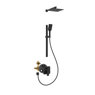 PULSE Showerspas 6-Spray Patterns with 2.5 GPM 10 in. Wall Mounted Dual Shower Heads with Slide Bar and Valve in Oil-Rubbed Bronze 3008-ORB