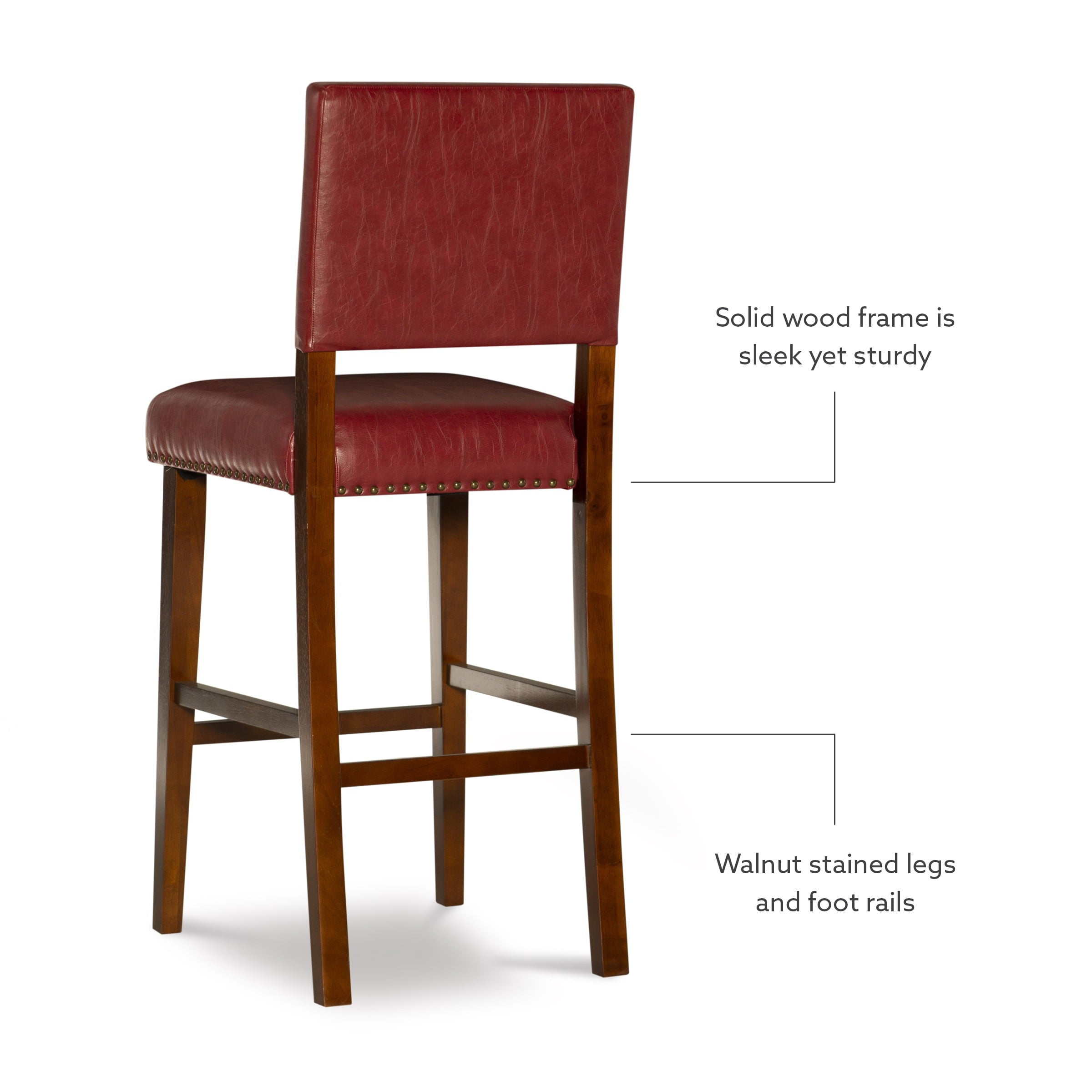 Linon Brook Bar Stool， 30 Seat Height， Multiple Colors