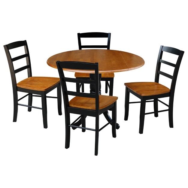 Albion Drop Leaf Dining Table With 4 Madrid Ladderback Chairs International Concepts