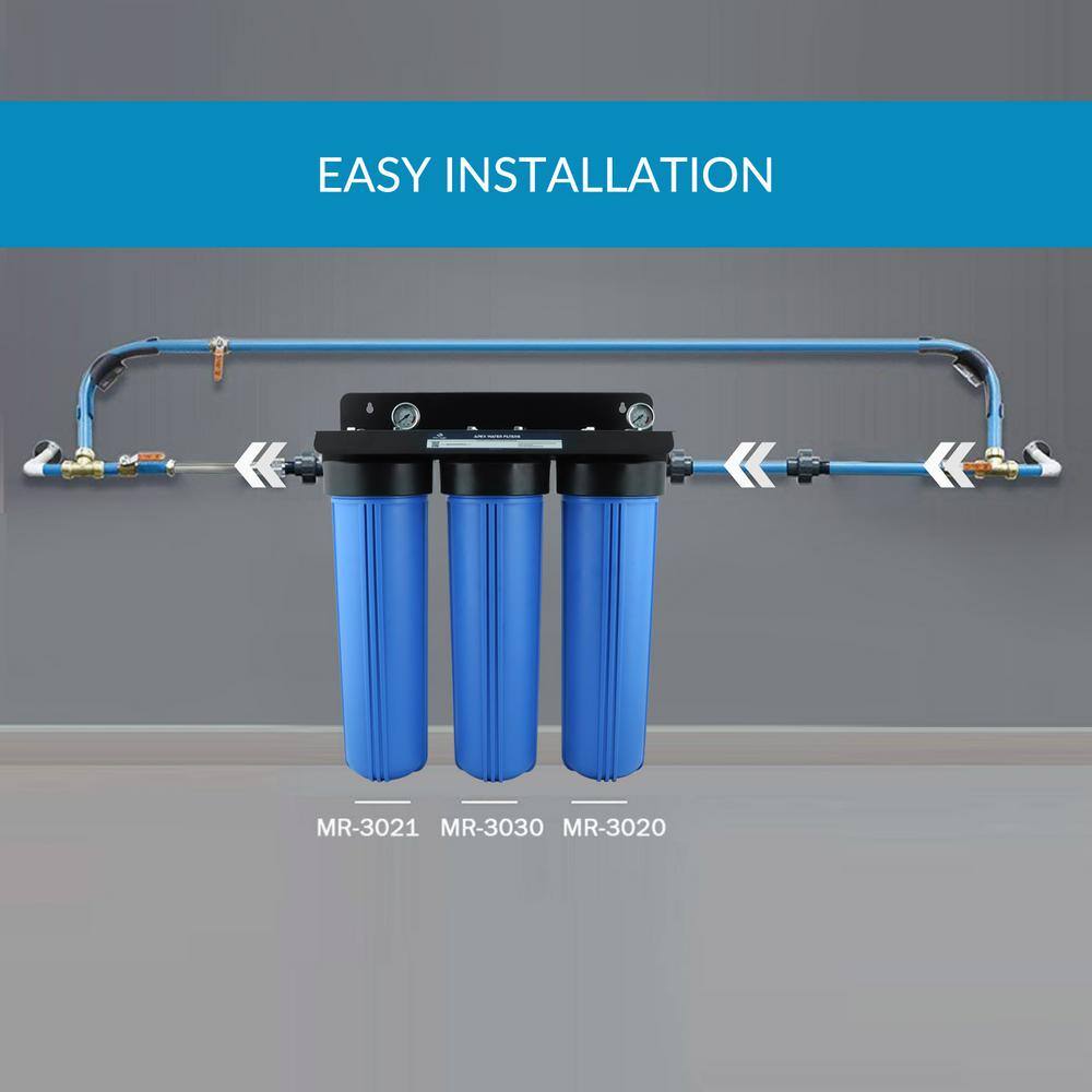 Matterhorn 3-Stage Whole House 20 in. Big Blue Water Filtration System Specially Designed for Fluoride Reduction MWH-3020