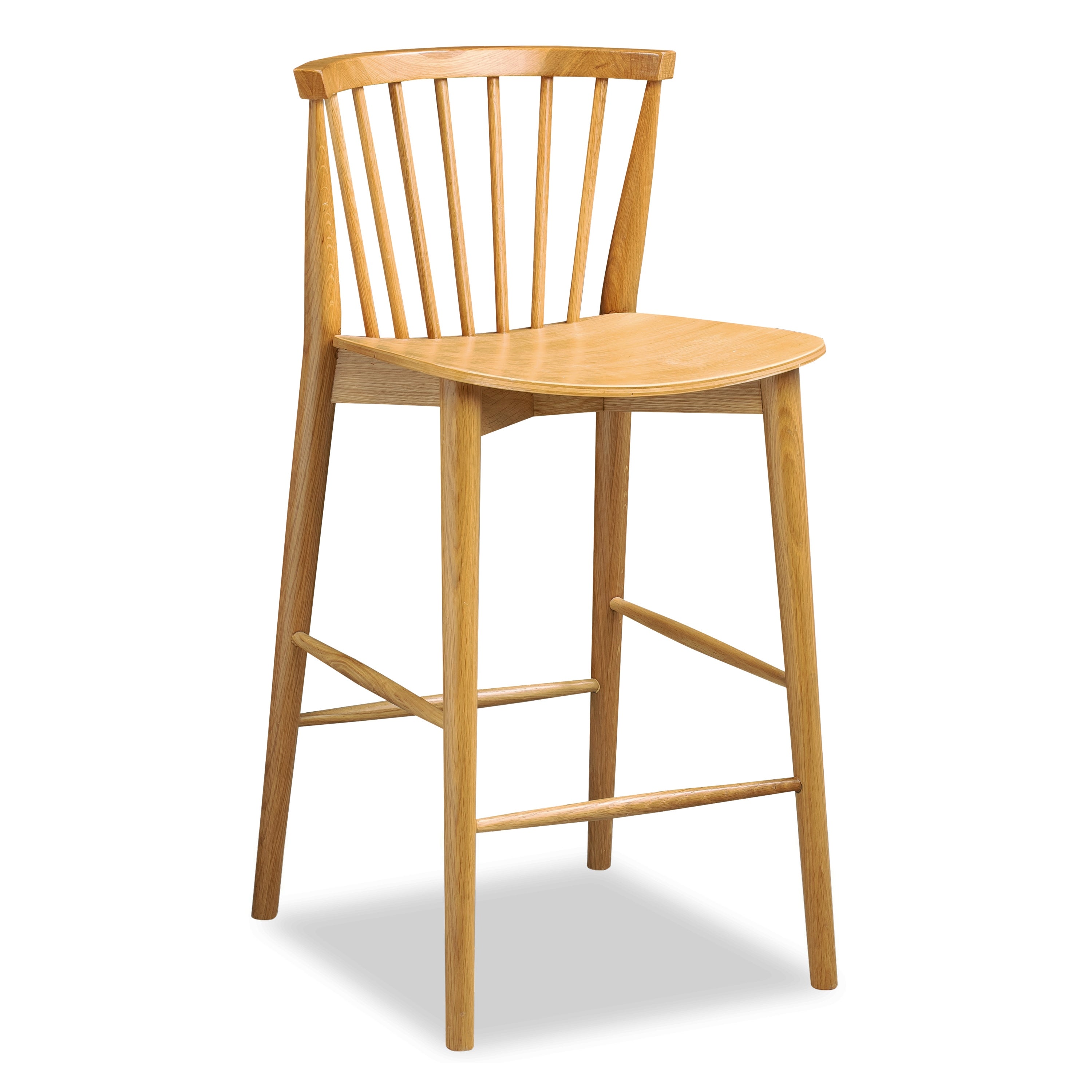 Poly and Bark Ligna Counter Stool - Solid Wood Frame