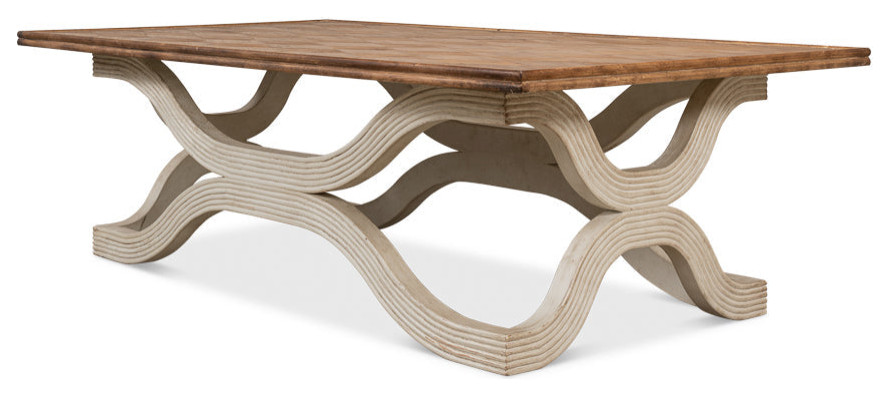 Wavy Coffee Table Antique White   Transitional   Coffee Tables   by Sideboards and Things  Houzz