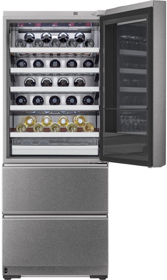 LG Signature URETC1408N 28 Inch Textured Steel Wine Cooler