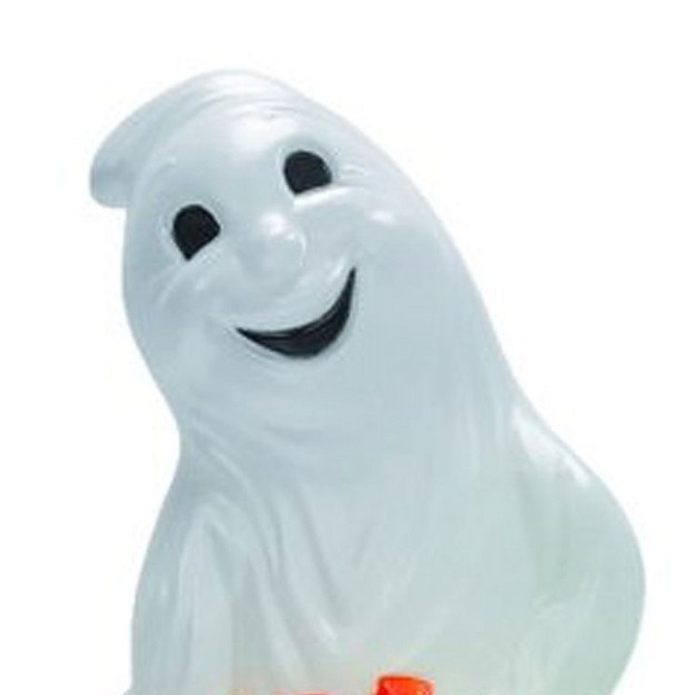 Union Products 56480 60 watt Light Up Ghost And Pumpkin Halloween Outdoor Garden Statue Decoration Made From Blow molded Plastic White orange