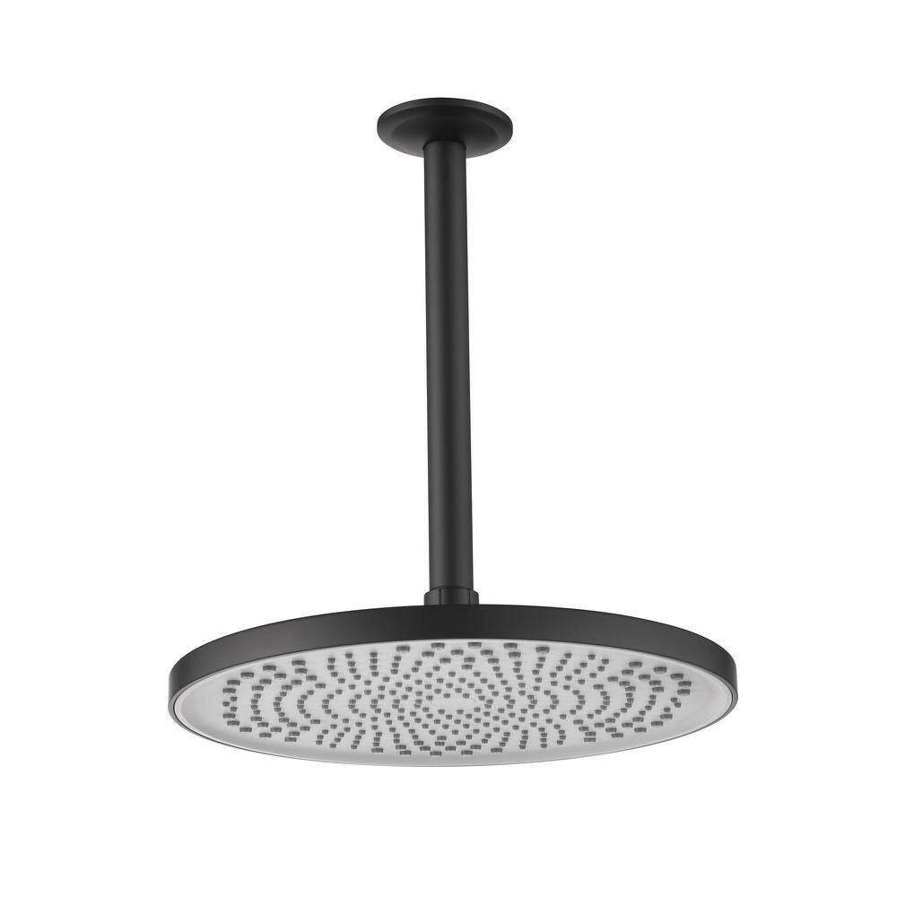 Utopia 4niture Gideon 1-Spray Patterns with 1.8 GPM 10 in. Ceiling Mount Rain Fixed Shower Head in Matte Black HAW92869084