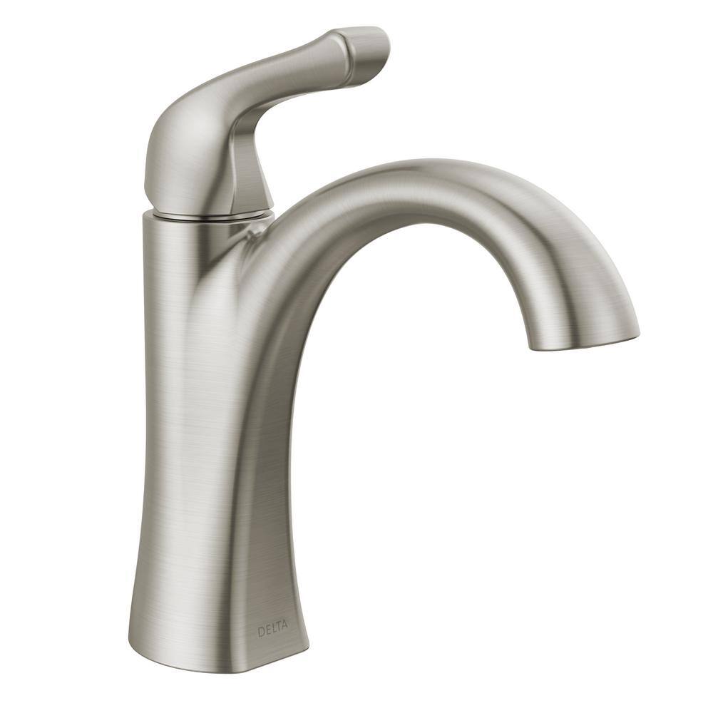 Delta Arvo Single Hole Single-Handle Bathroom Faucet in Spotshield Brushed Nickel 15840LF-SP