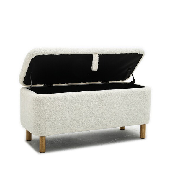 Basics Upholstered Storage Ottoman and Entryway Be...