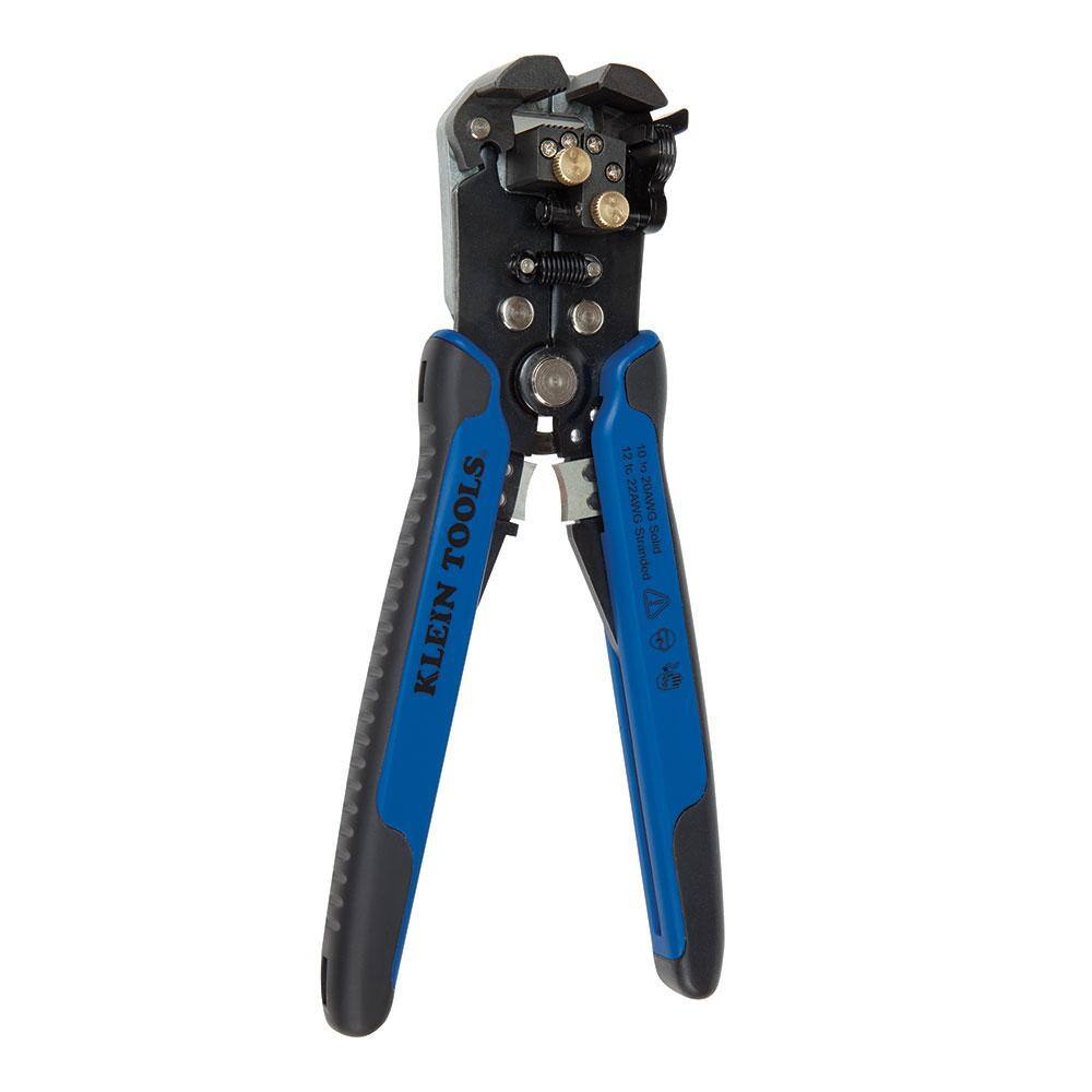 Klein Tools 8-14 in. Self-Adjusting Wire Stripper and Cutter for 10-20 AWG 12-22 AWG 122 and 142 Romex Wire 11061