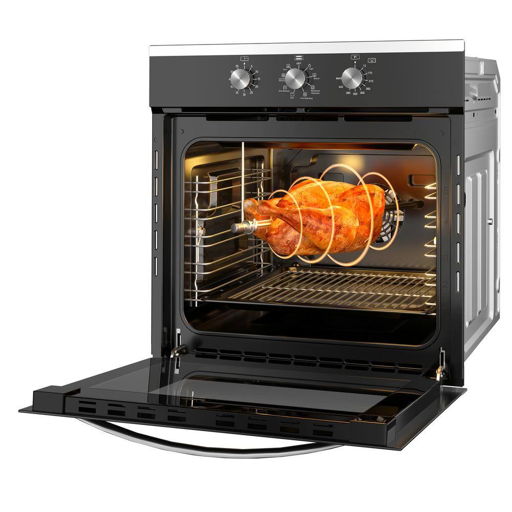 Dalxo 24 in. W Electric Wall Oven With Convection Knob Control in Black KNOBHD2