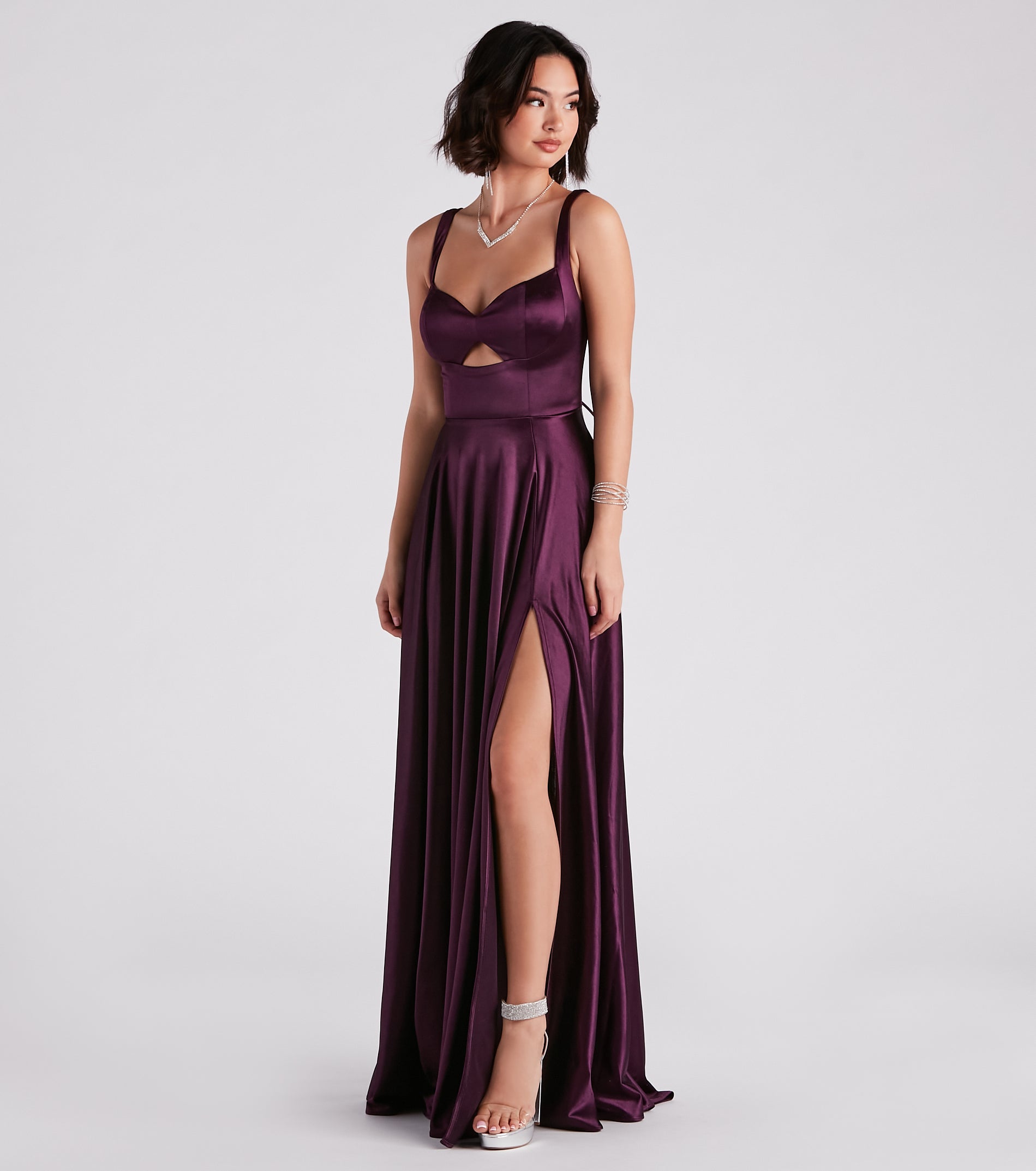 Angelica Formal Satin A-Line Gown