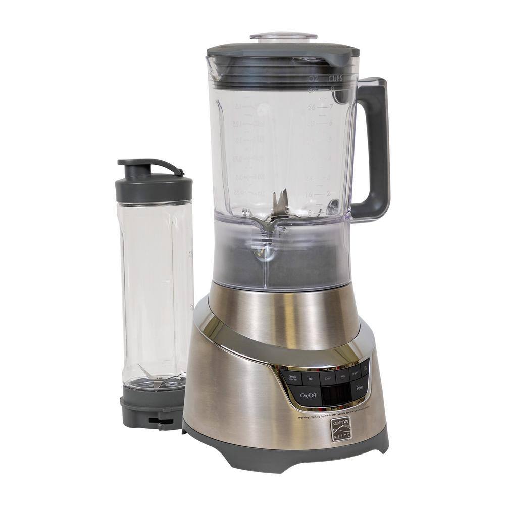 KENMORE Elite 64 oz. 5-Speed Stainless Steel Blender with 20 oz. Single-Serve Blending Cup KKEB1.3HSS