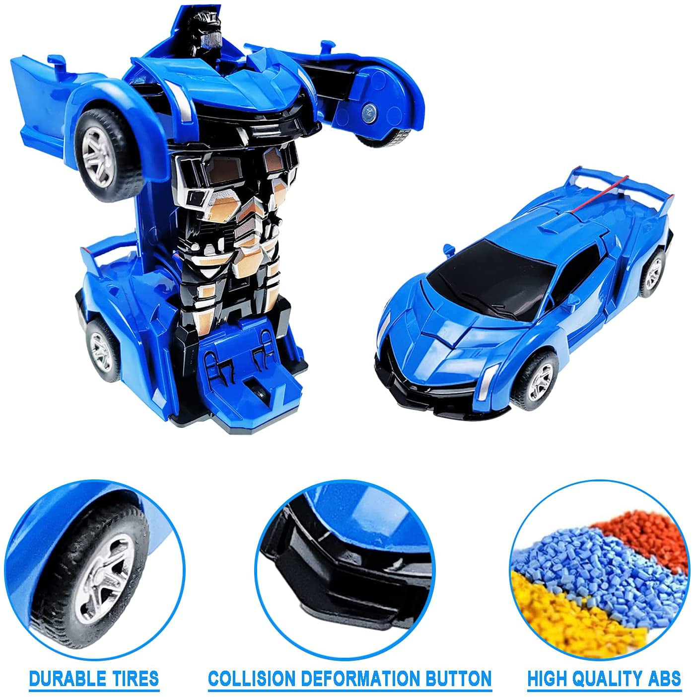 Toy Cars for 2-7 Year Old Boys， Transforming Toys Cars for 3 Year Old Boys and Toddlers， Robot Cars Toys for 4 Year Old