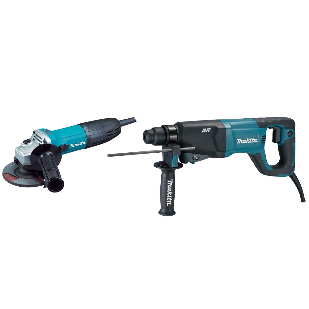 Makita 1In SDS+ AVT Rotary Hammer and GA4530 4-1/2In Grinder HR2621X2 from Makita