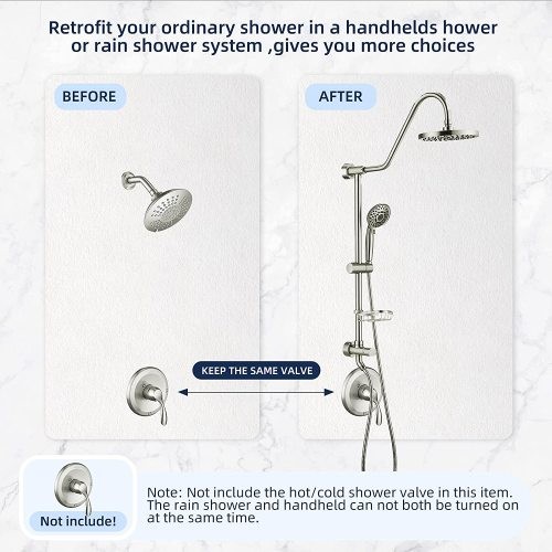 Shower System with Rain Showerhead  5 Function Han...