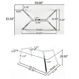 Noble House Zavier Clear Tempered Glass Dining Table 39242