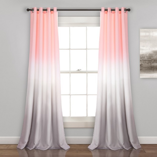 Home Boutique Umbre Fiesta Light Filtering Window Curtain Panels Blush gray 52x95 Set