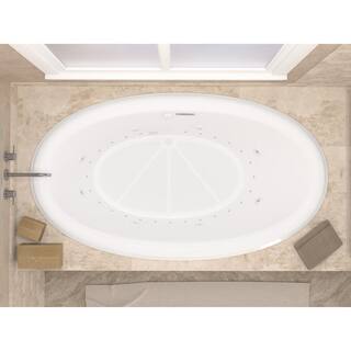 Universal Tubs Topaz Diamond Series 78 in. Oval Drop-in Whirlpool and Air Bath Tub in White HD4478PCDLX