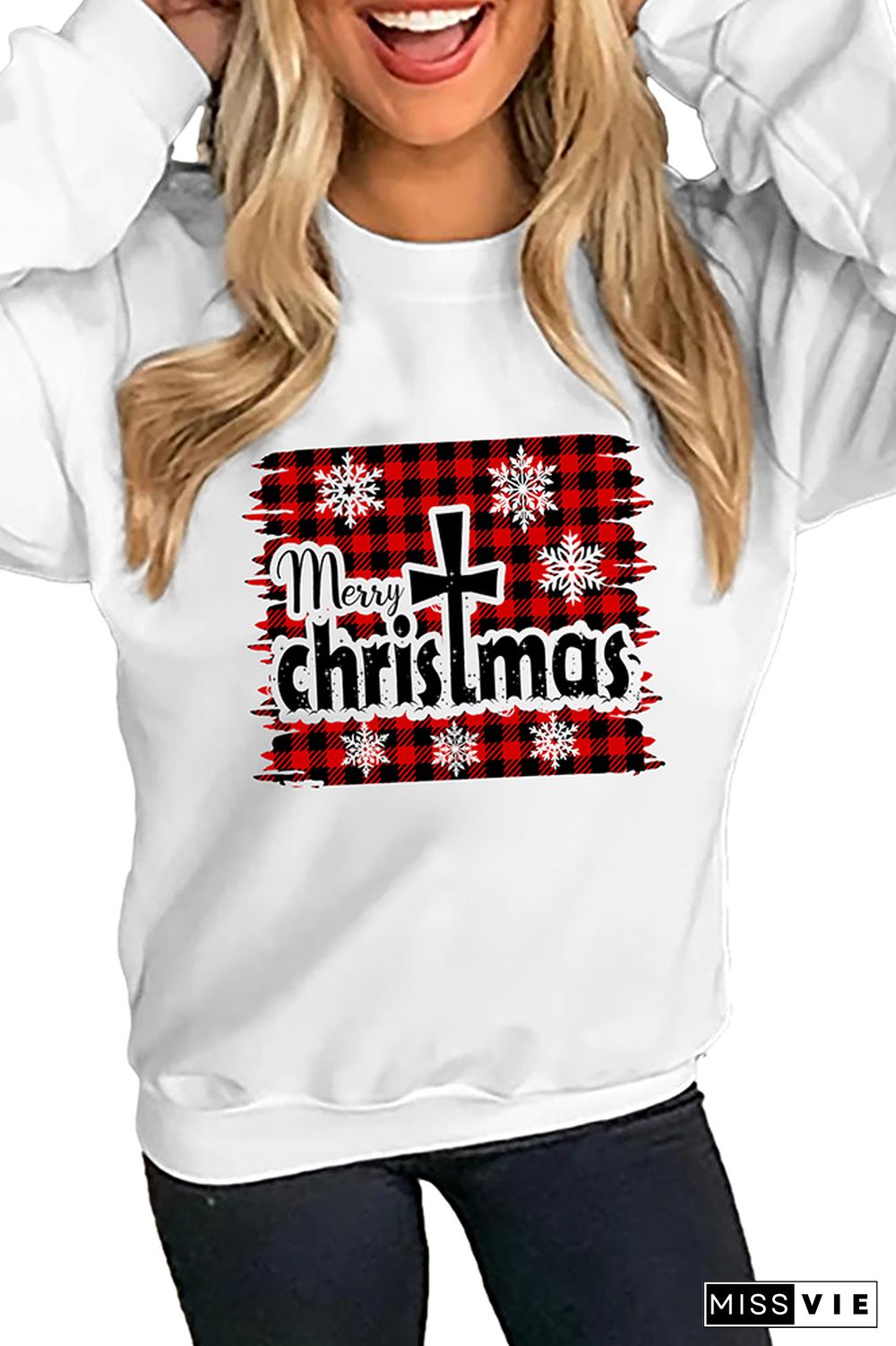 Christmas Cross Pullover Longsleeve Sweatshirt Wholesale