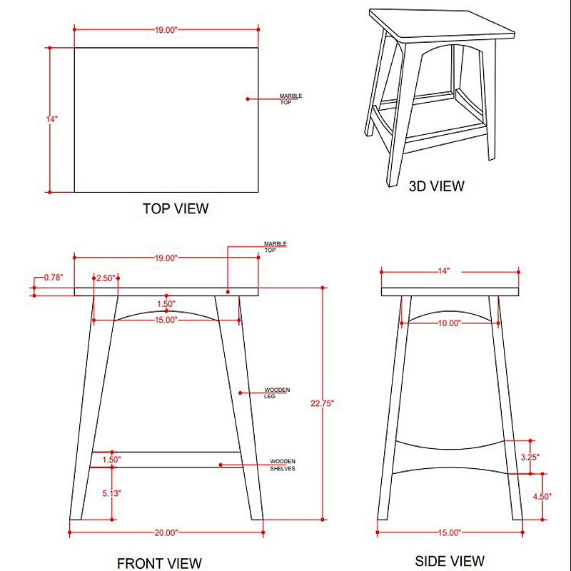 Linon Rainier Side Table