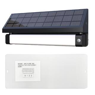 eLEDing Solar 180 Black SMART Sensing Self-Contained Integrated Selectable LED Color Flood Pathway Wall Light EE815WDC