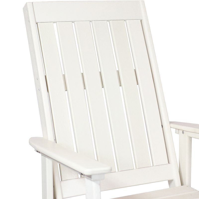 Sunnydaze Rustic Comfort All-Weather HDPE Outdoor Rocking Chair - White