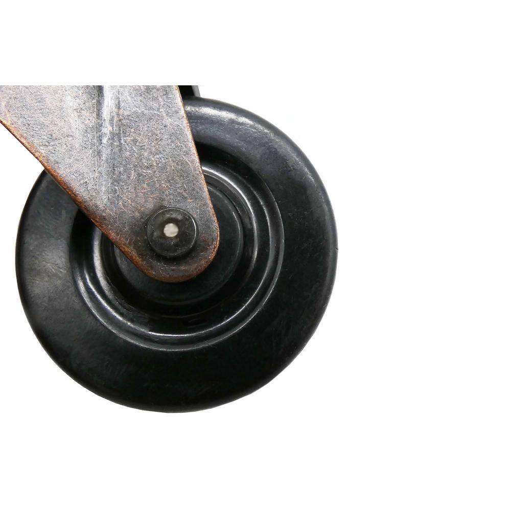 Everbilt 2 in. Black Soft Rubber and Copper Swivel Plate Caster with 80 lb. Load Rating (2-Pack) 49346