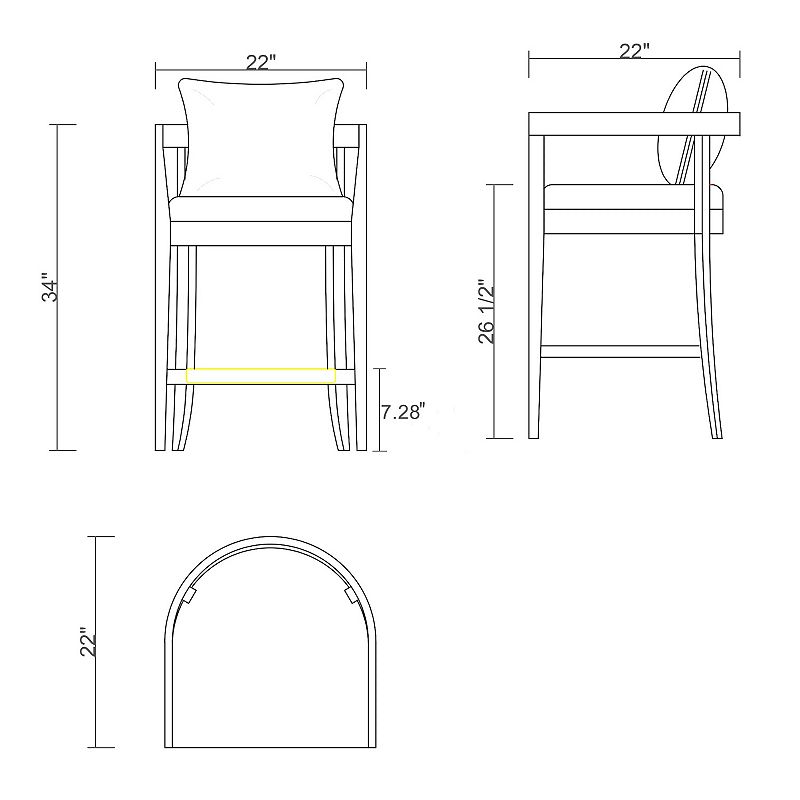 MANHATTAN COMFORT Ritz Counter Stool