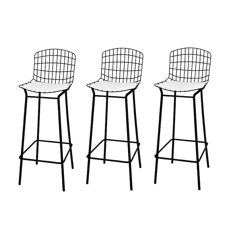 Manhattan Comfort Madeline 3-Piece Bar Stool Set