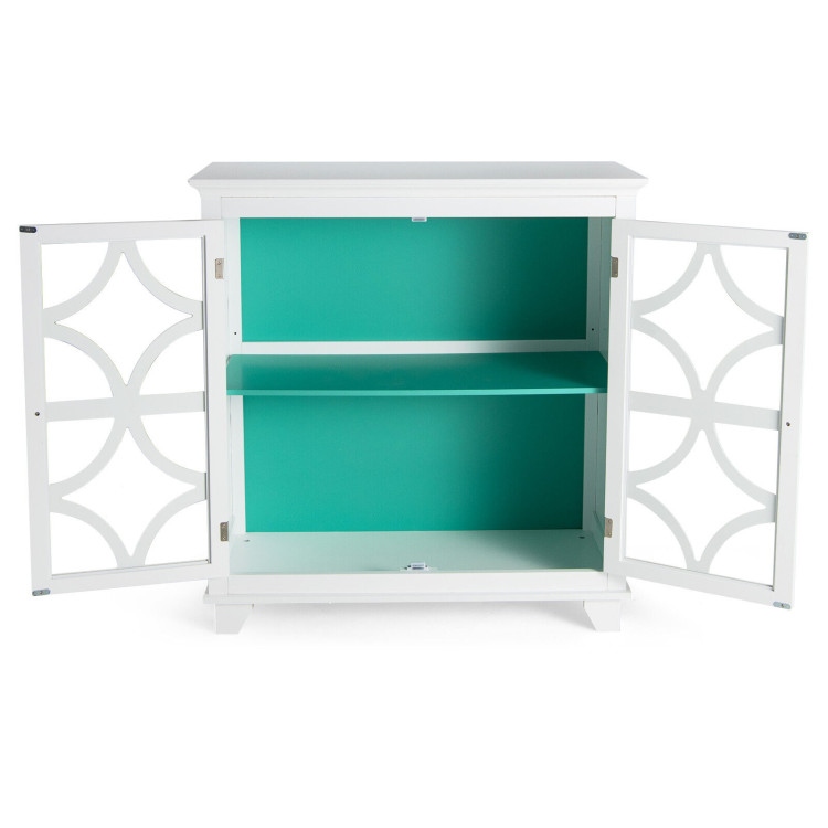 Kitchen Buffet Sideboard with Glass Doors and Adjustable Shelf   36\