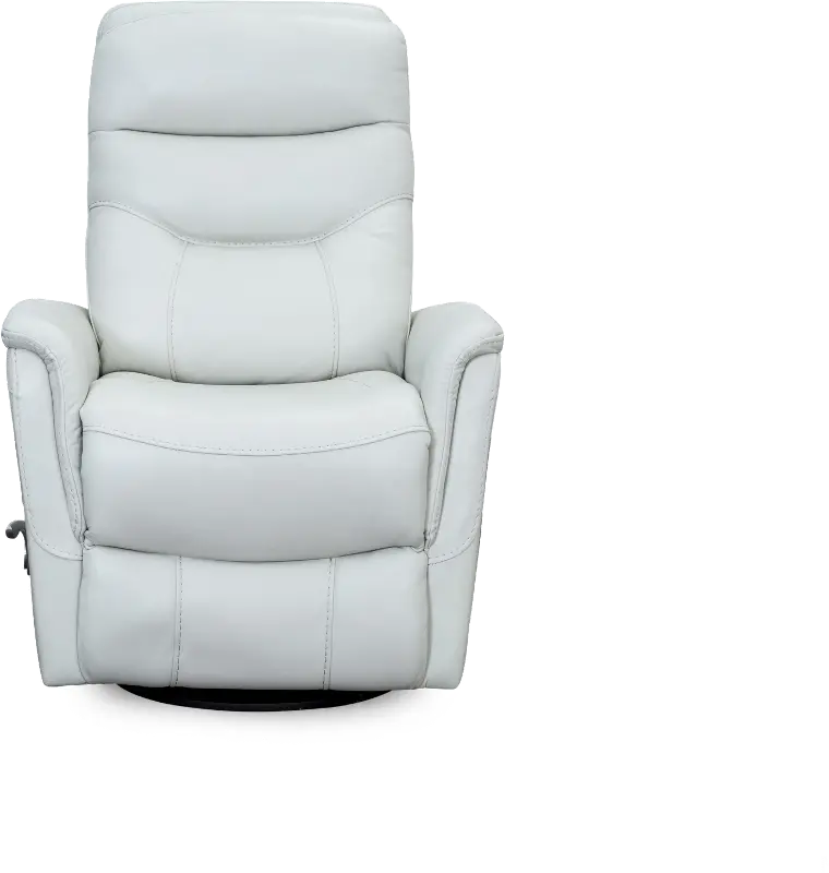 Ice White Leather-Match Swivel Glider Recliner