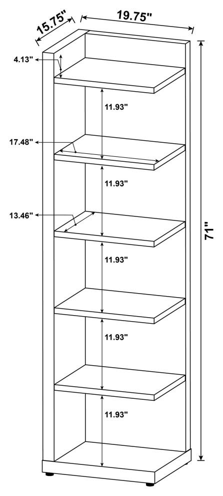 Pinckard 6 tier Corner Bookcase Cappuccino   Modern   Bookcases   by Modon  Houzz