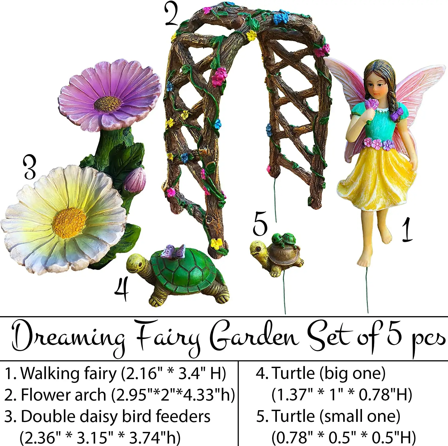 Outdoor Garden Decor Miniature Resin Fairy Garden Figurine Kit Accessories Supplies