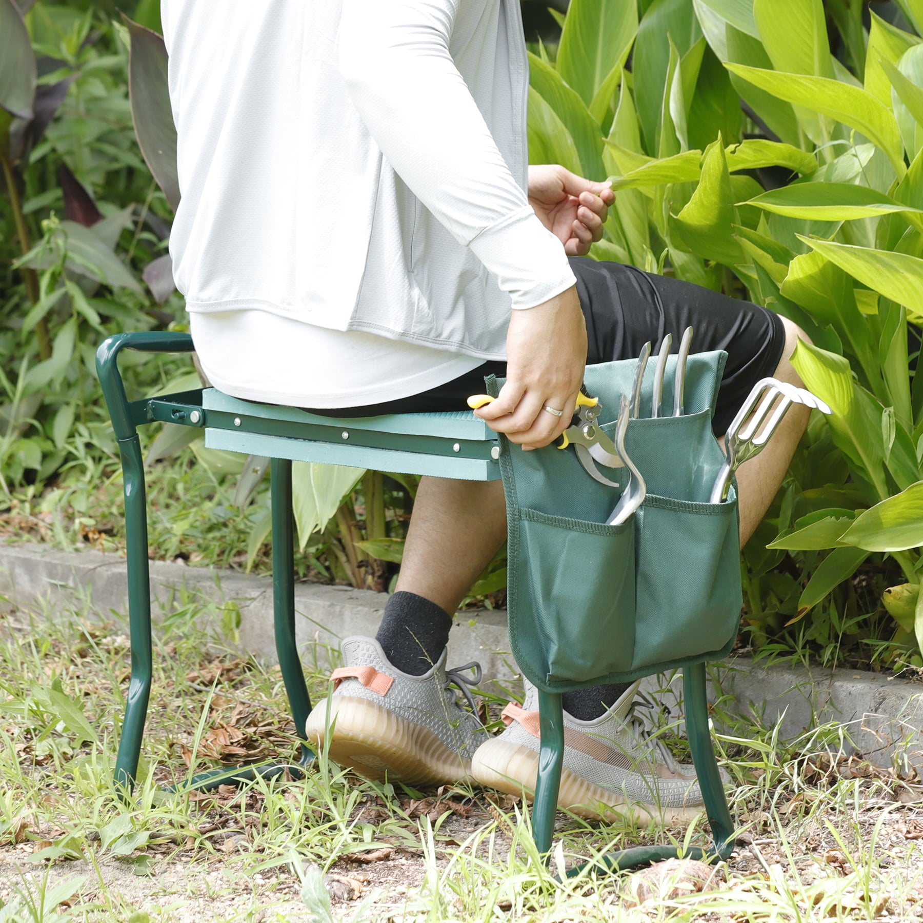 Zeny Foldable Garden Kneeler Bench W/ EVA Pad and Tool Pouch