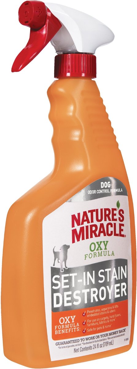 Nature's Miracle Dog Oxy Formula Set-In Stain Destroyer and Odor Remover Spray， 24-oz bottle