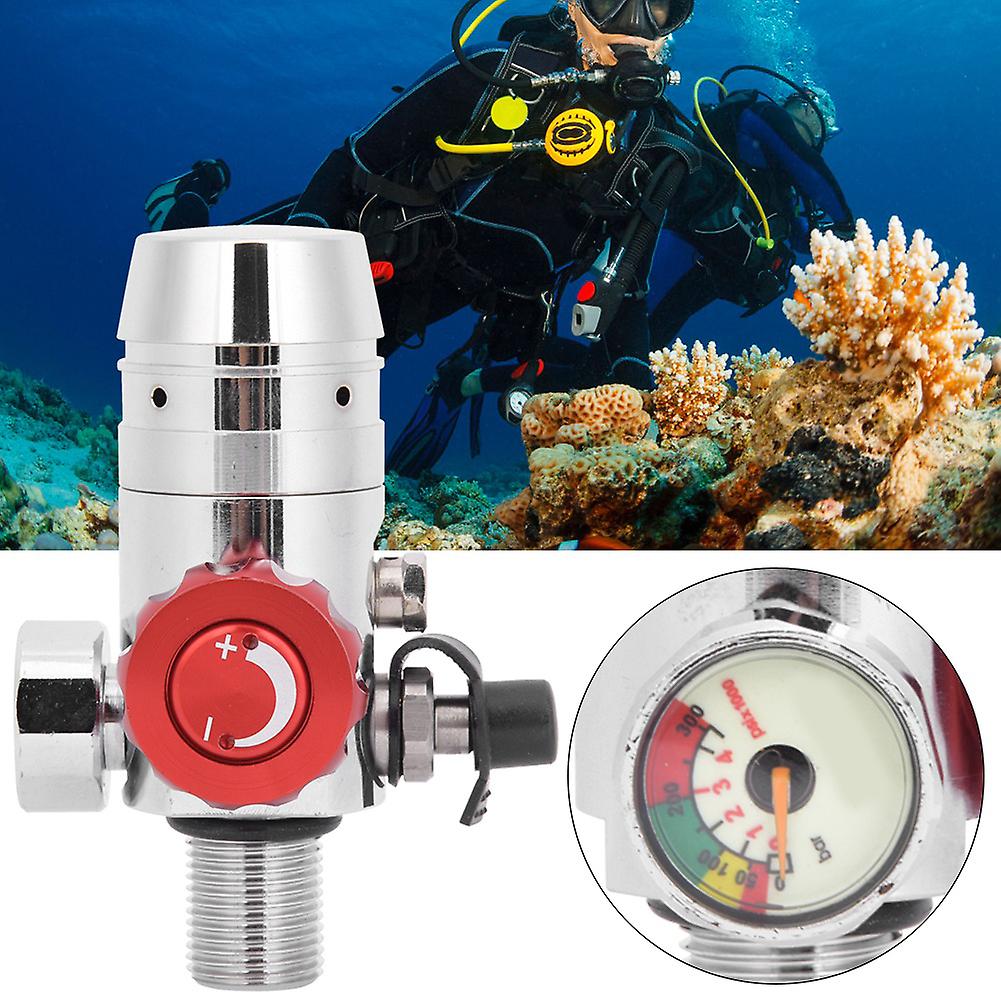 Smaco 6061 Aviation Aluminum Scuba Diving Valve Snorkeling Respirator Refill Adaptersilver+red S407