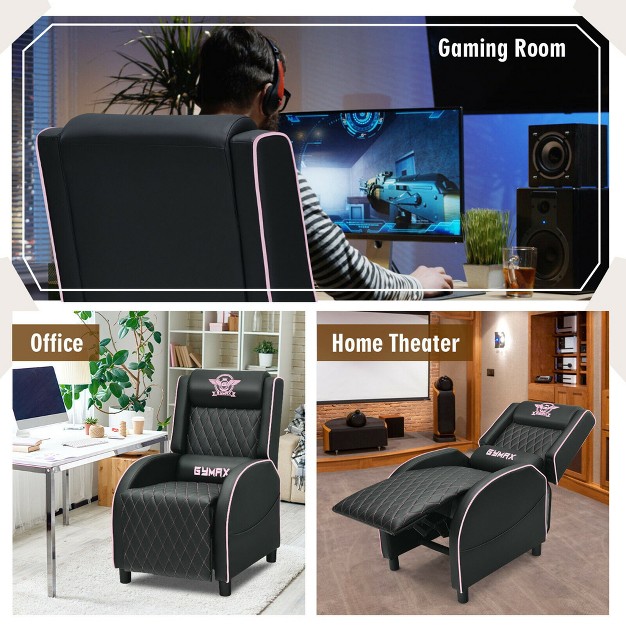 Costway Massage Gaming Recliner Chair Leather Single Sofa Home Theater Seat