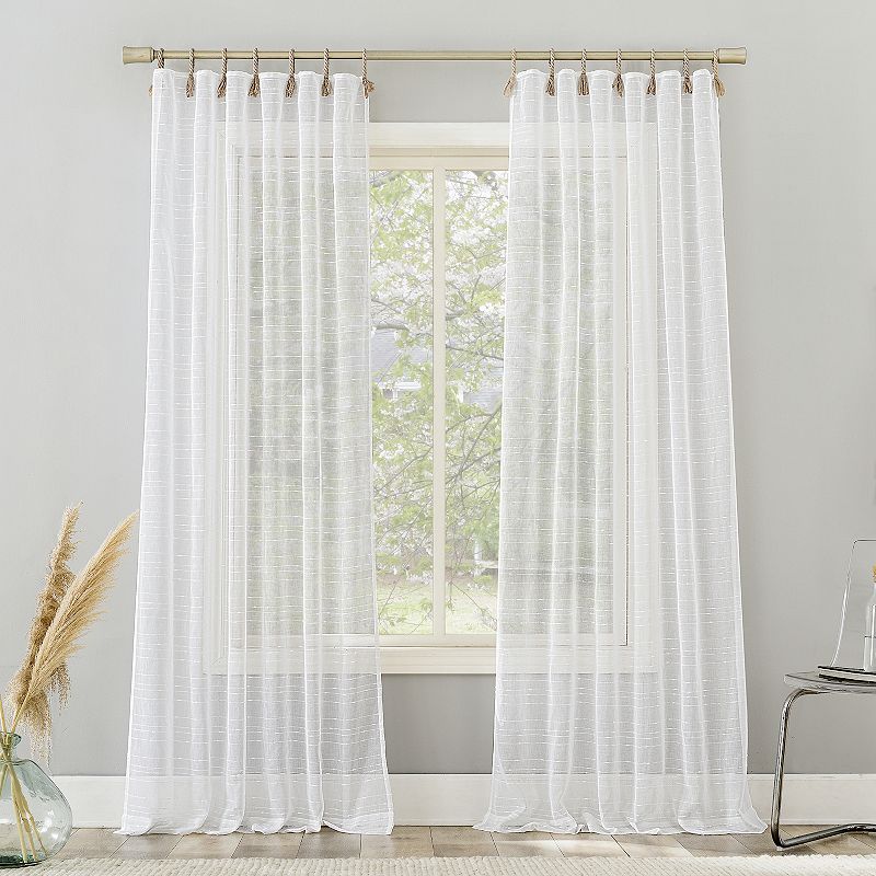 No. 918 Noemi Semi-Sheer Rope Tab Top 1 Curtain Panel