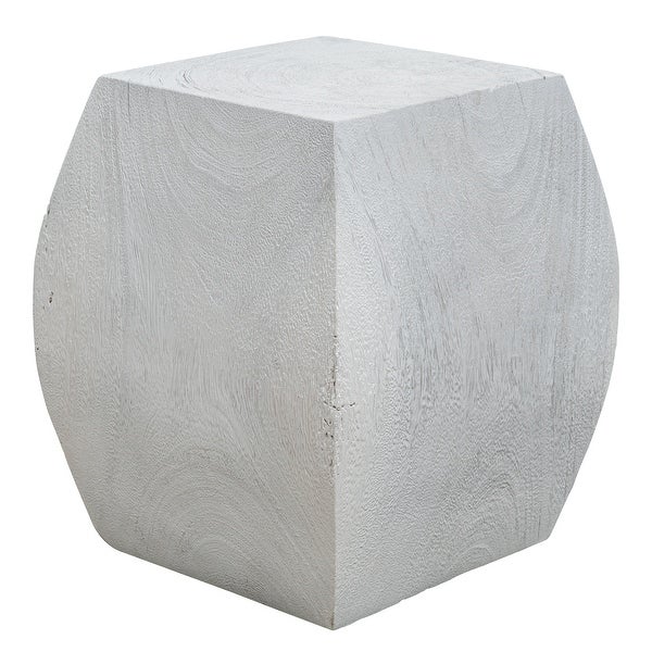 Uttermost Grove Ivory Wooden Accent Stool - 15 W X 17 H X 15 D (in)