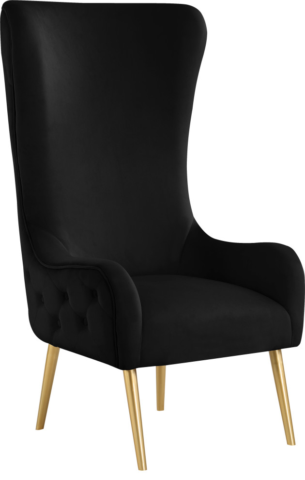 Alexander Velvet Accent Chair   Midcentury   Armchairs And Accent Chairs   by Meridian Furniture  Houzz