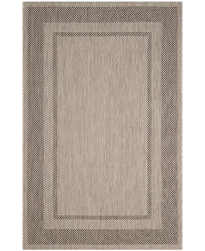 Safavieh Courtyard CY8477 Beige and Black 5'3 x 7'7 Outdoor Area Rug